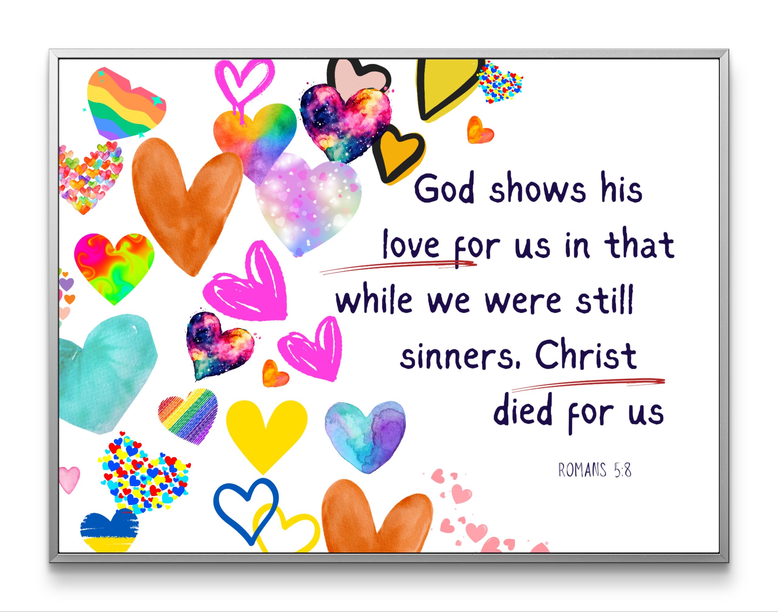 “God Shows His Love for Us” Romans 5:8 Wall Art - Image 4