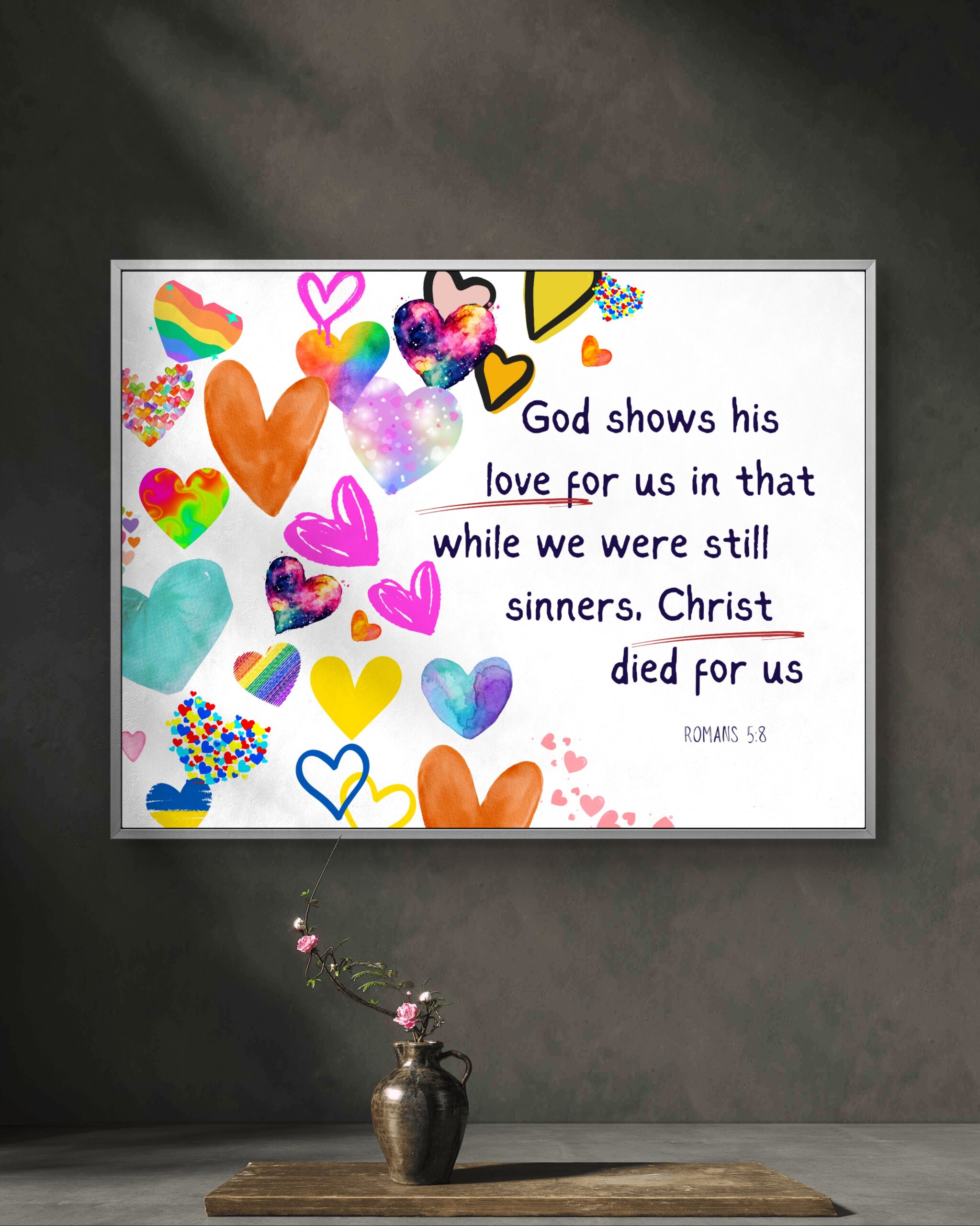 “God Shows His Love for Us” Romans 5:8 Wall Art - Image 2