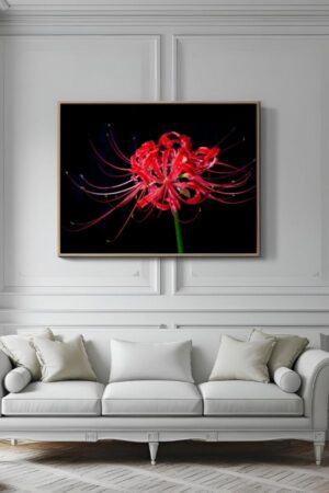 Red Spider Lily Minimalist Wall Art – Digital Download