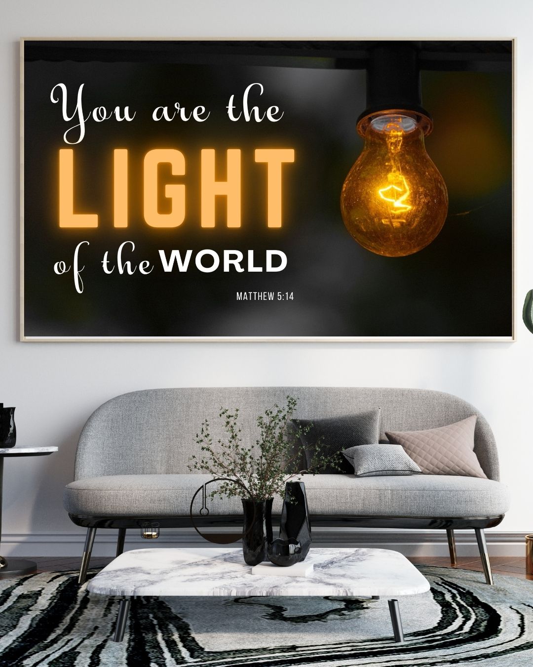 “You Are the Light of the World” Matthew 5:14 Wall Art - Image 3