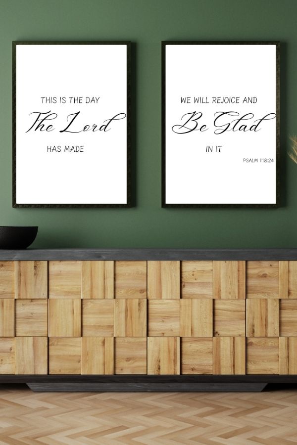 “This Is the Day” Psalm 118:24 Christian Wall Art (Set of 2)